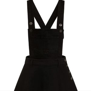 Hell Bunny Black Denim Pinafore Overall Dress Skirt Plus 4x